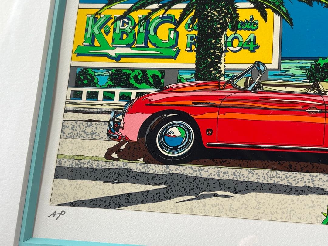 鈴木英人　シルクスクリーン　南カリフォルニアの休日　サイン入り