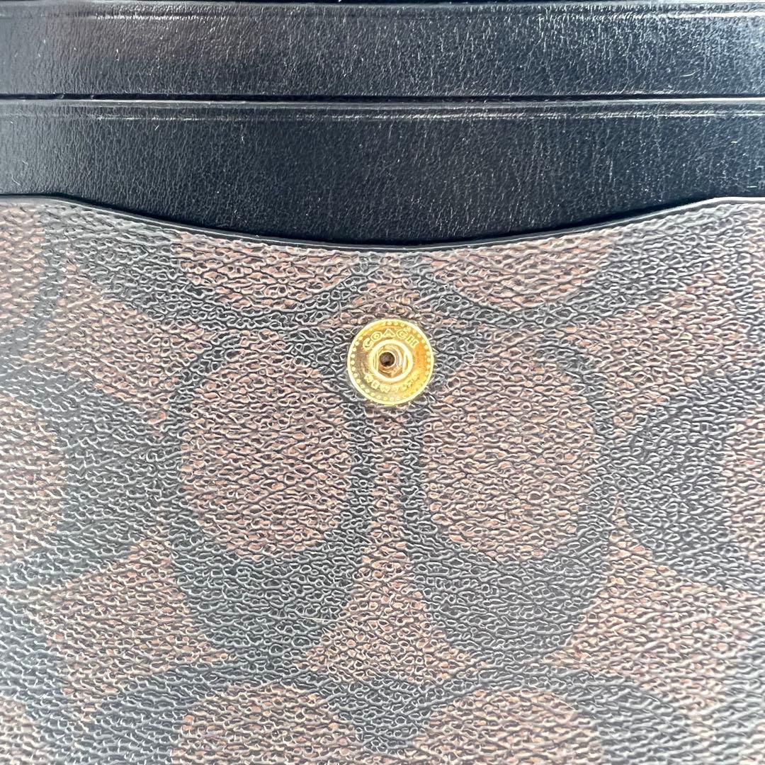 【美品】COACH コーチ クロスボディ・シグネチャー キャンバス スマホ