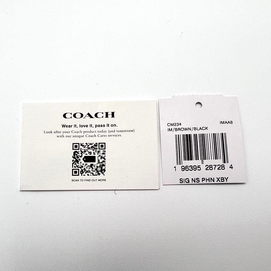 【美品】COACH コーチ クロスボディ・シグネチャー キャンバス スマホ