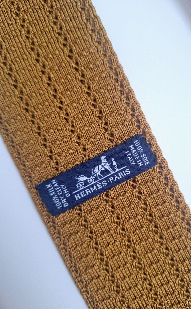 極美品　エルメス HERMES　ニットタイ　シルク