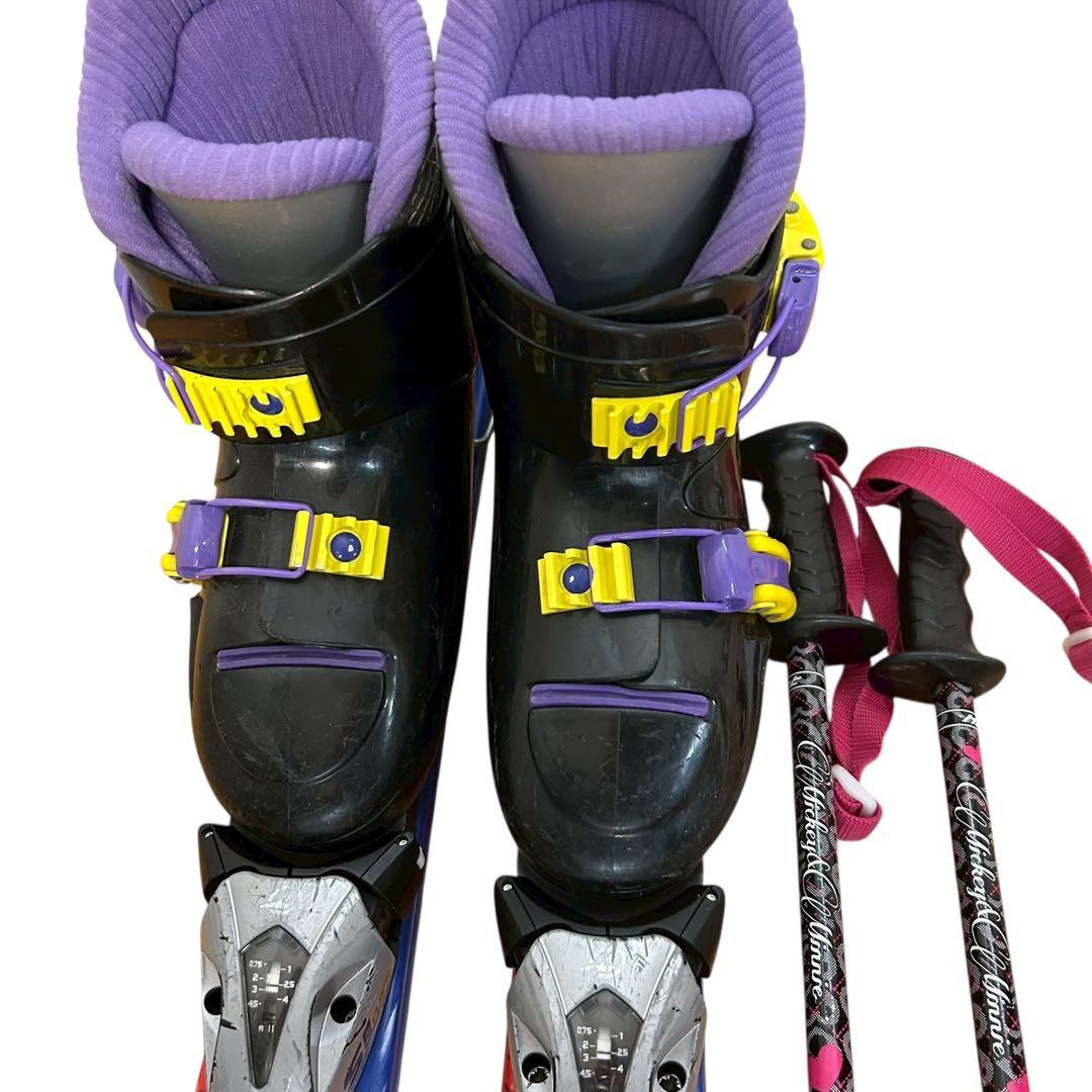 ⑩ジュニアスキー3点セット 板120cm/靴22cm/ストック 子供用フルセット