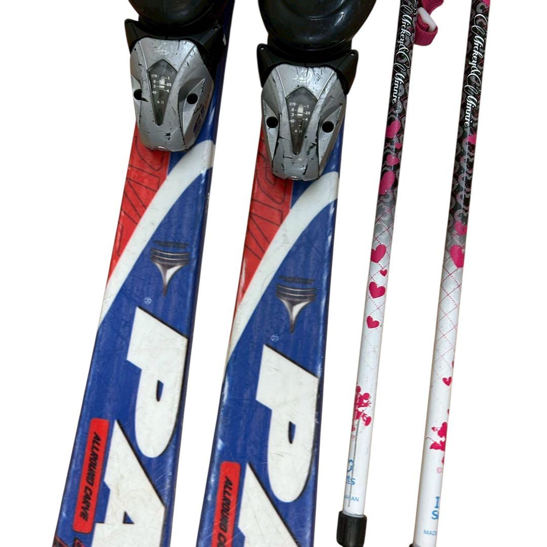 ⑩ジュニアスキー3点セット 板120cm/靴22cm/ストック 子供用フルセット