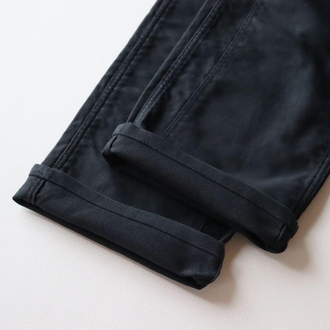 5047【極美品】オーラリー フィンクスダックハイウェストペインターパンツ 黒