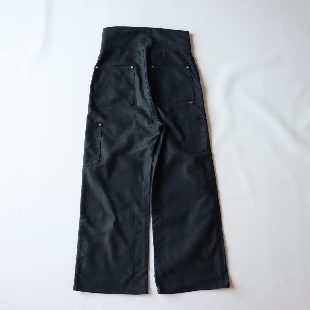 5047【極美品】オーラリー フィンクスダックハイウェストペインターパンツ 黒