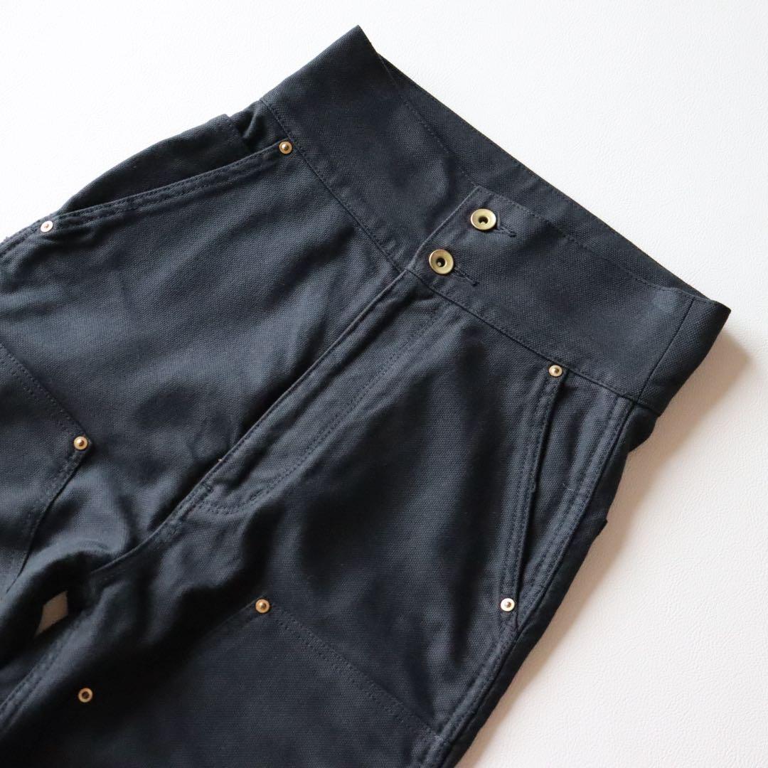 5047【極美品】オーラリー フィンクスダックハイウェストペインターパンツ 黒