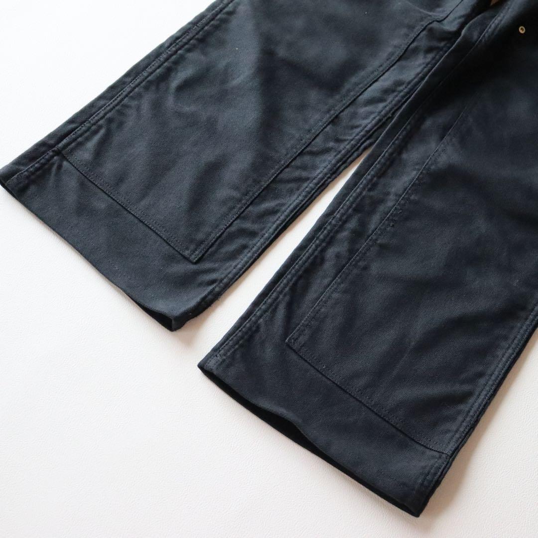 5047【極美品】オーラリー フィンクスダックハイウェストペインターパンツ 黒