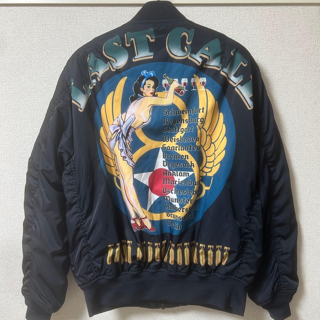 美品 AVIREX LAST CALL ピンナップガール MA-1 復刻デザイン