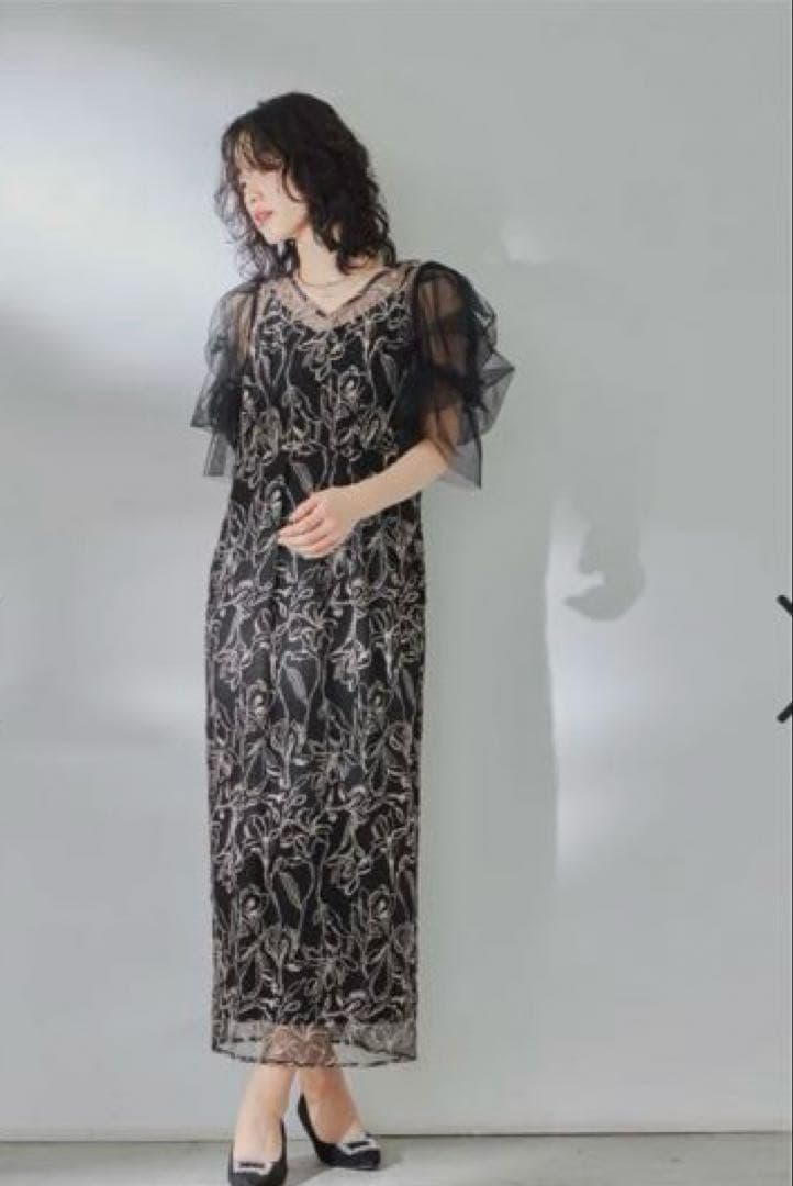 niana 【LE＇RURE】 フラフィースリーブペンシルドレス