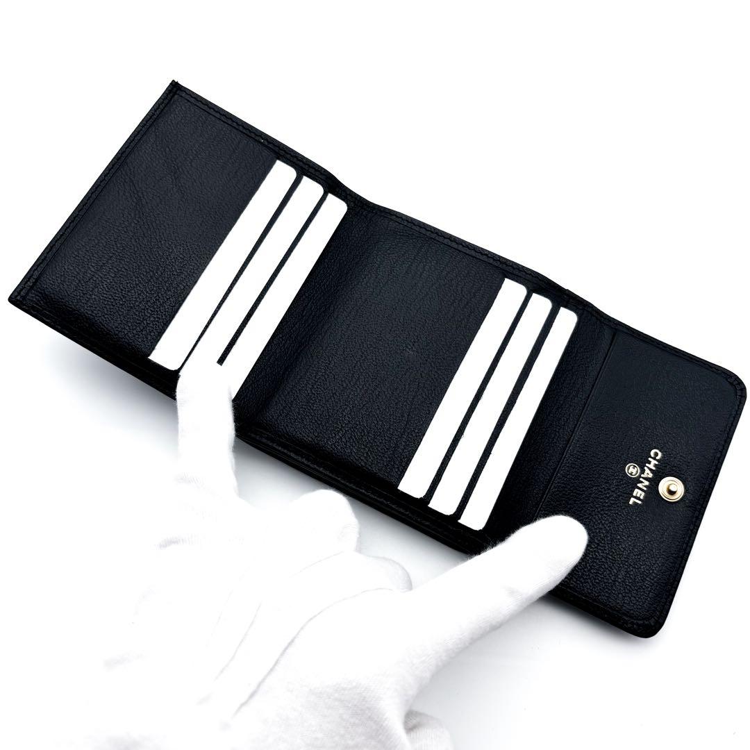 【極美品✨】シャネル CHANEL 財布 ココマーク Wホック 三つ折