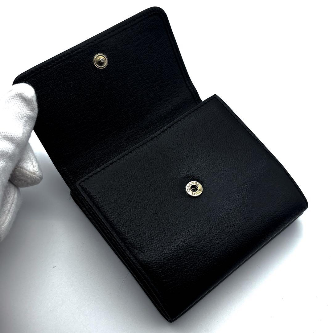 【極美品✨】シャネル CHANEL 財布 ココマーク Wホック 三つ折