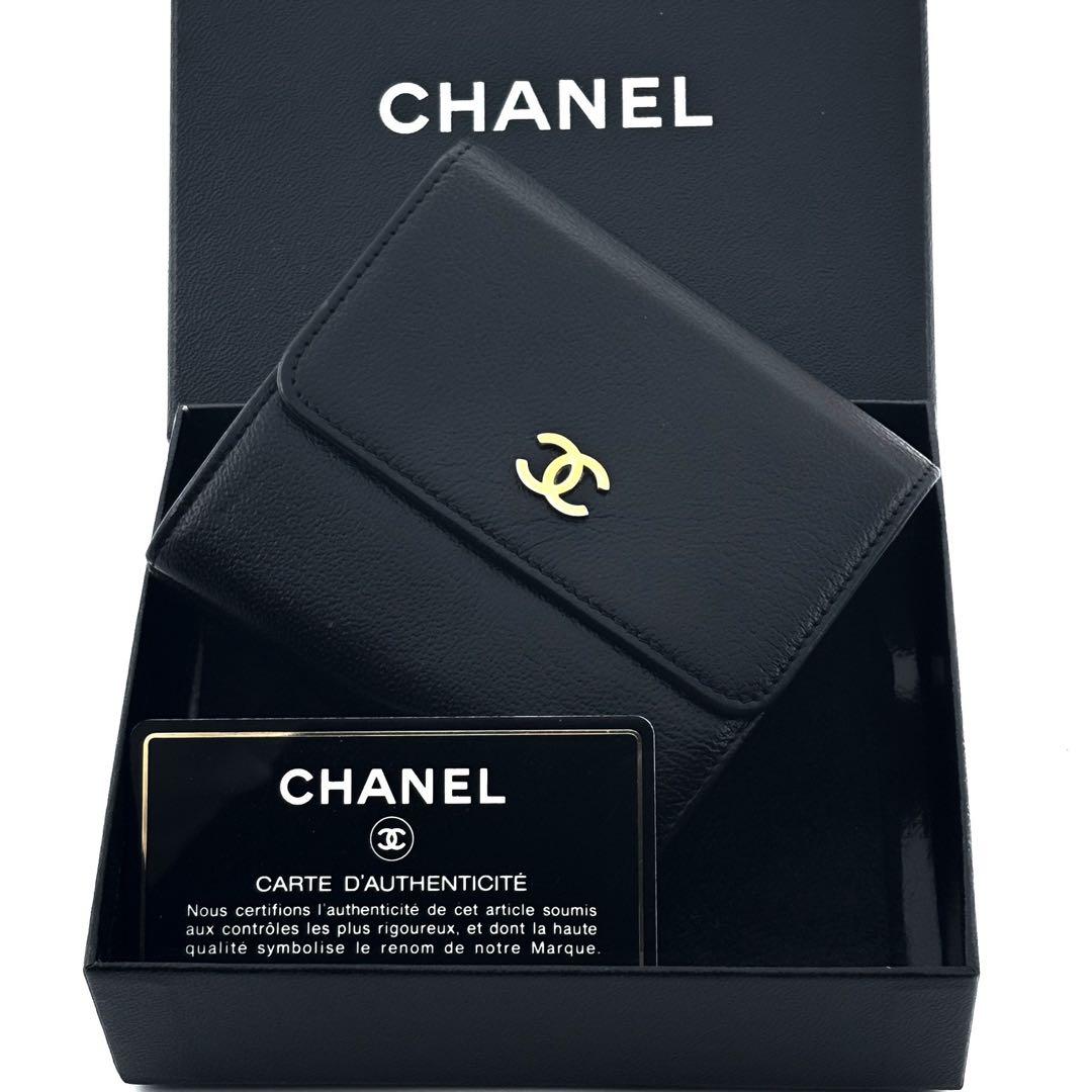 【極美品✨】シャネル CHANEL 財布 ココマーク Wホック 三つ折