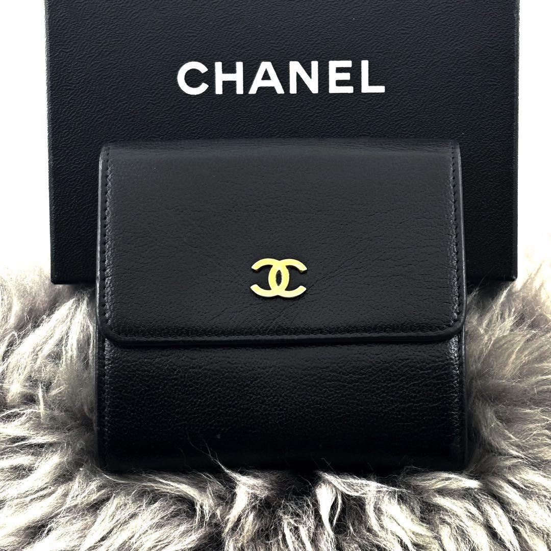 【極美品✨】シャネル CHANEL 財布 ココマーク Wホック 三つ折