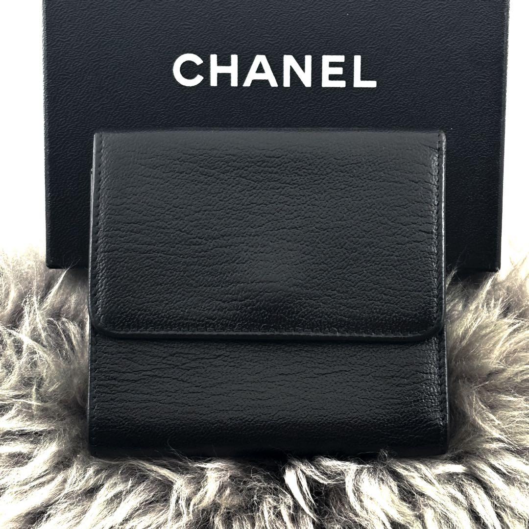【極美品✨】シャネル CHANEL 財布 ココマーク Wホック 三つ折