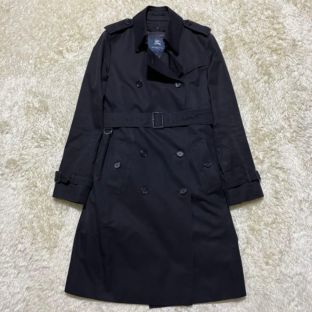 極美品✨バーバリーロンドン　トレンチコート　メガチェック　ウールライナー　黒　L