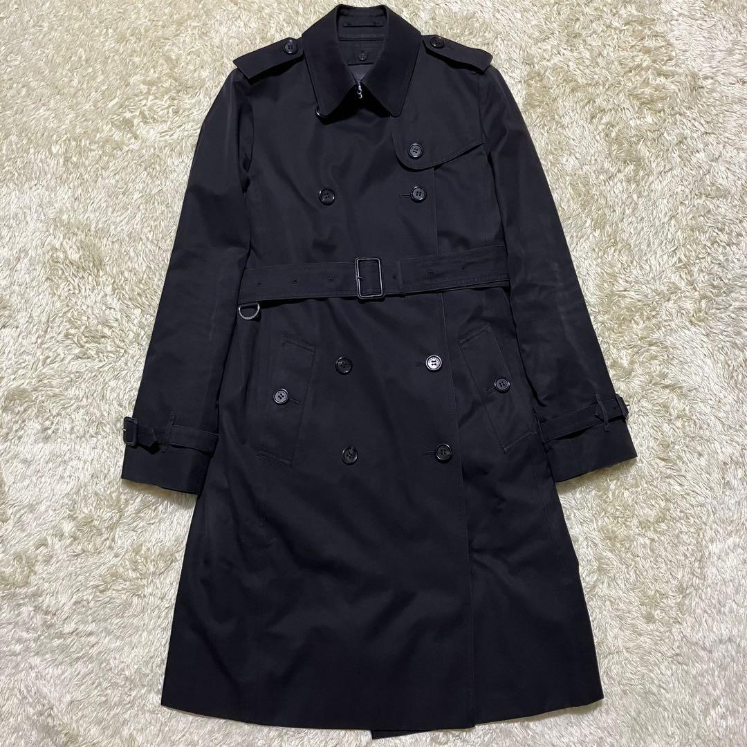 極美品✨バーバリーロンドン　トレンチコート　メガチェック　ウールライナー　黒　L