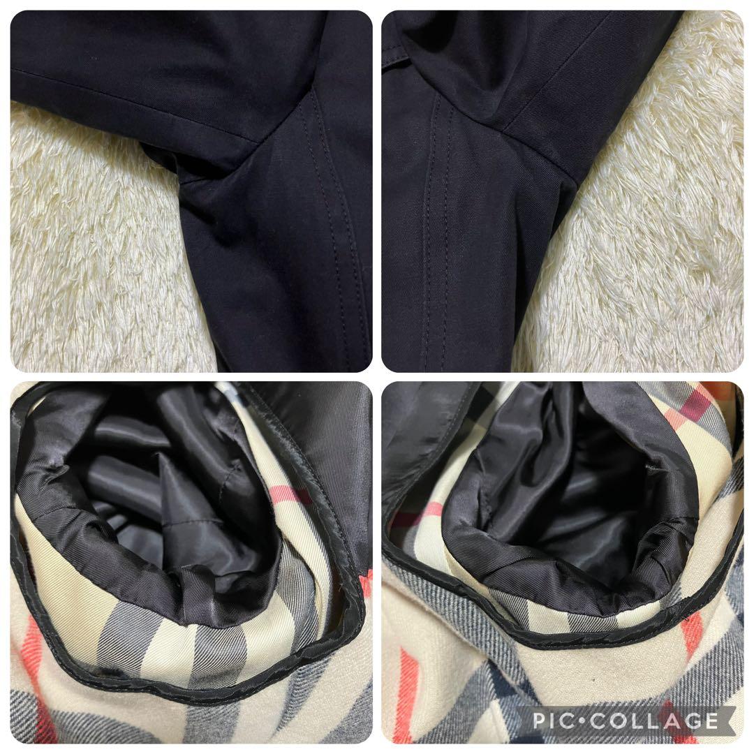 極美品✨バーバリーロンドン　トレンチコート　メガチェック　ウールライナー　黒　L