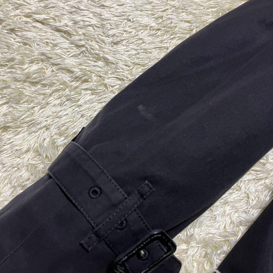 極美品✨バーバリーロンドン　トレンチコート　メガチェック　ウールライナー　黒　L