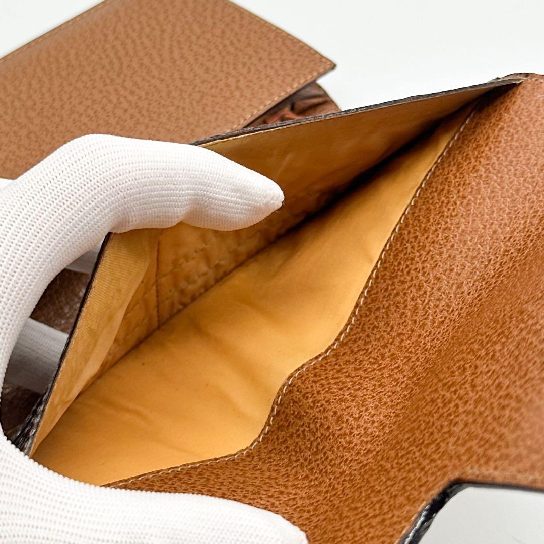 【箱付き・美品】グッチ ホースビット ヴィンテージ 三つ折り 長財布 ブラウン