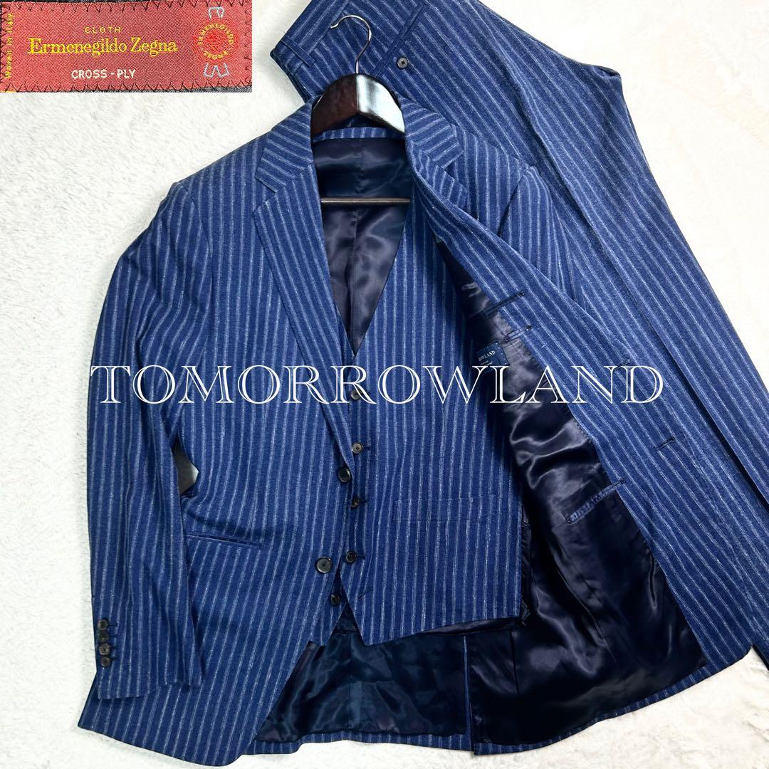 TOMORROWLAND オーダーメイドZegna スーツ　3ピース　ストライプ