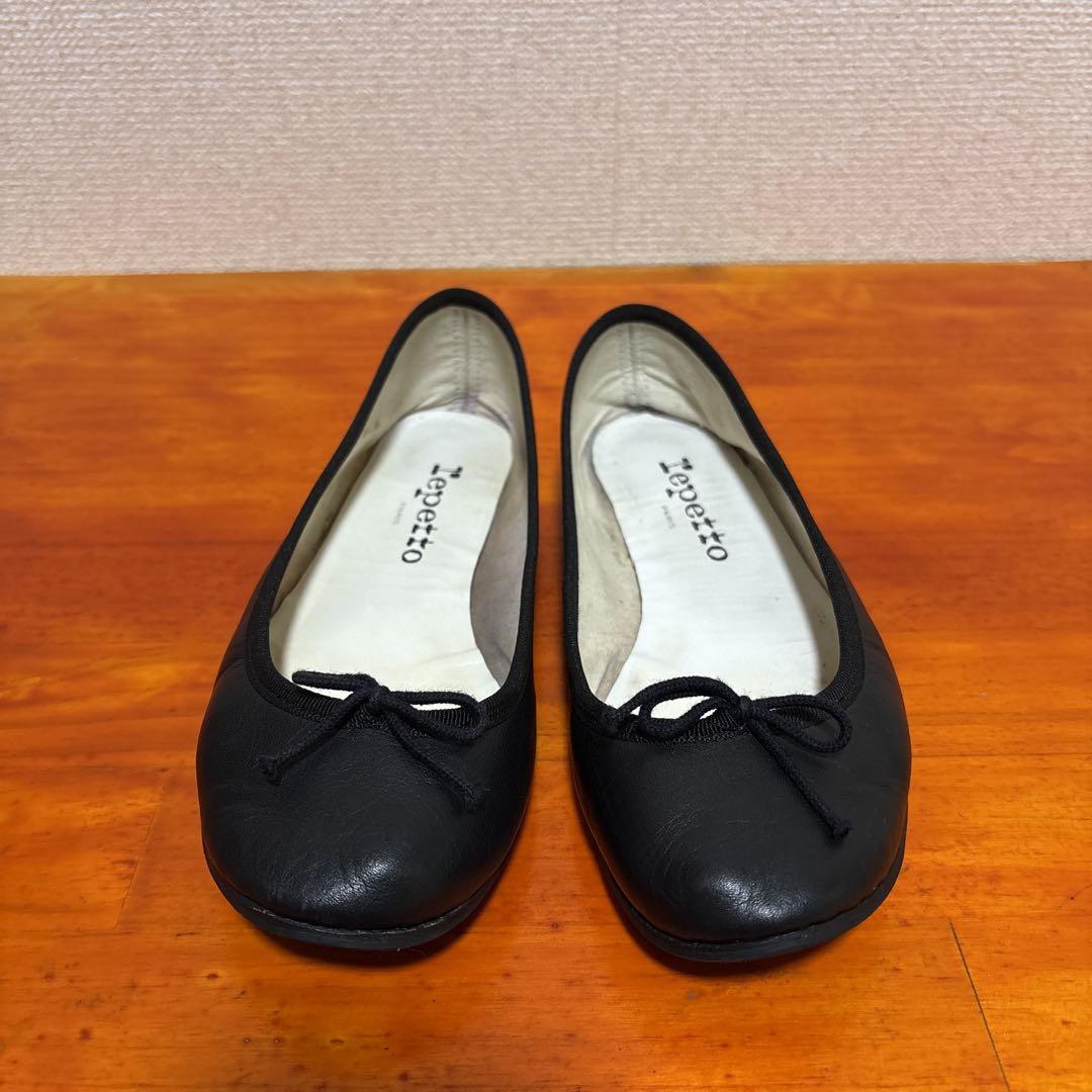 レペット フラットシューズ 黒 ブラック 本革 レザー 36 23cm