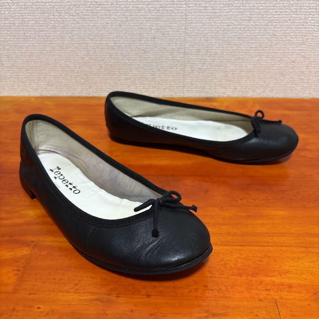 レペット フラットシューズ 黒 ブラック 本革 レザー 36 23cm