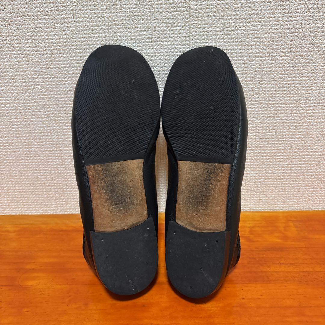 レペット フラットシューズ 黒 ブラック 本革 レザー 36 23cm