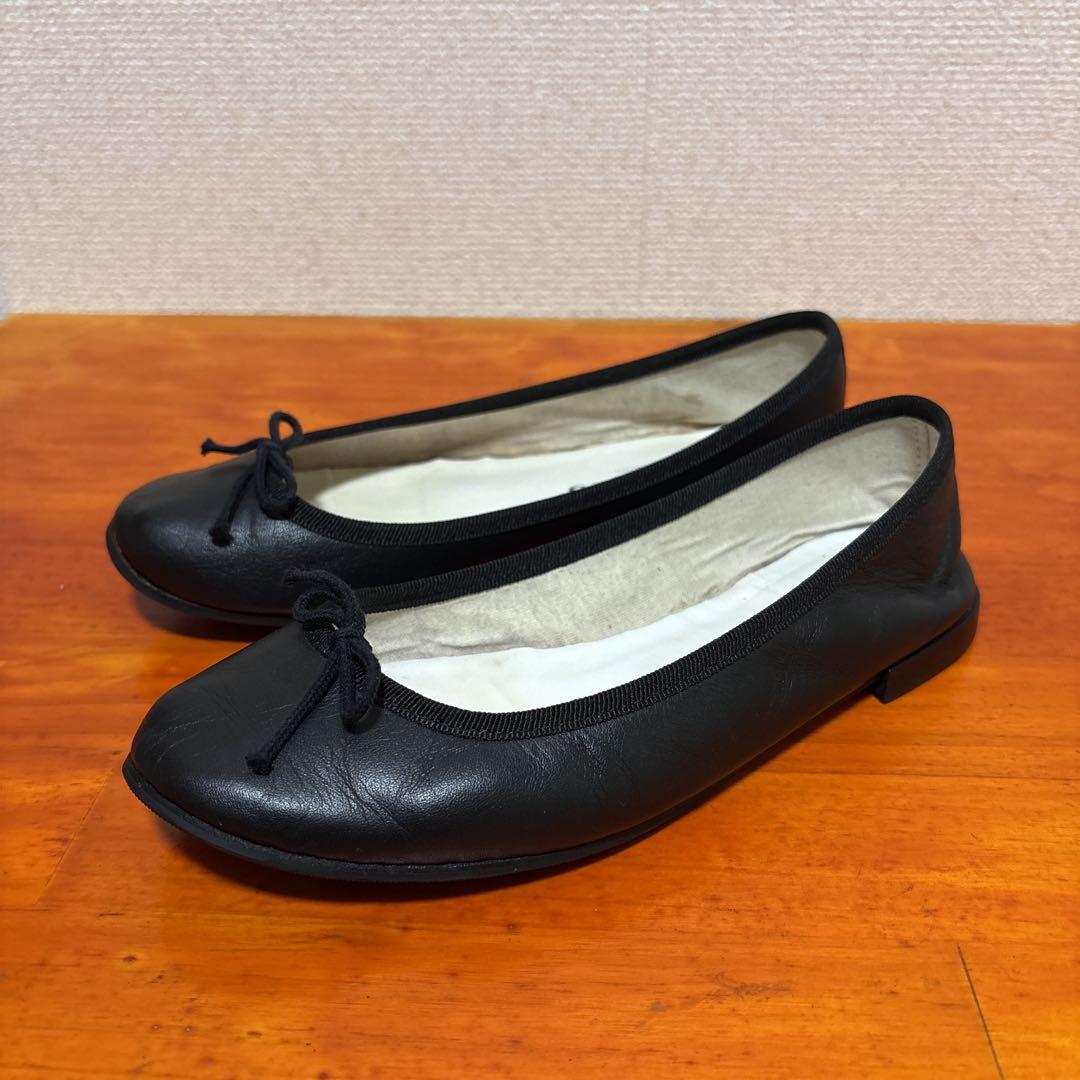 レペット フラットシューズ 黒 ブラック 本革 レザー 36 23cm