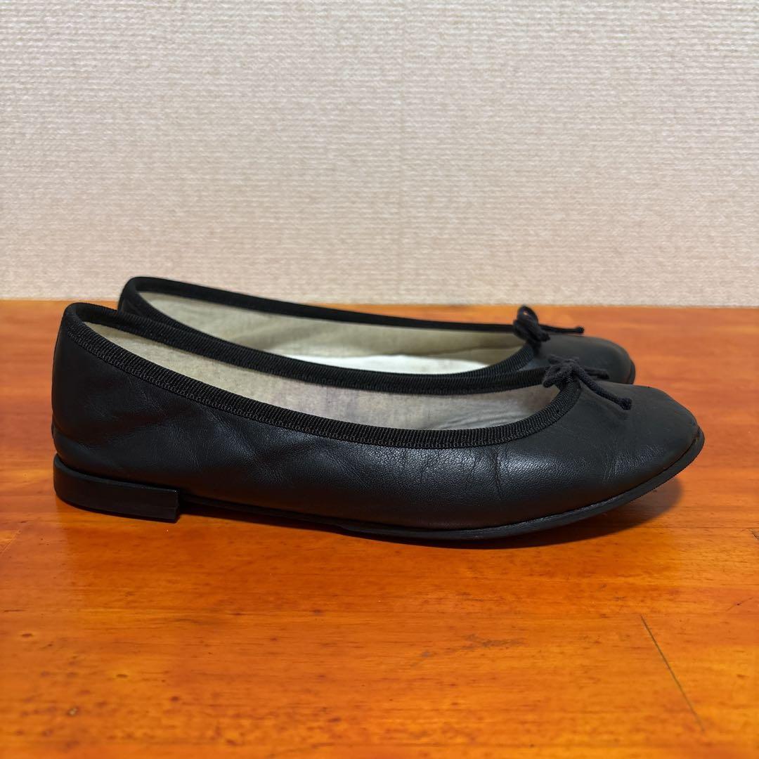 レペット フラットシューズ 黒 ブラック 本革 レザー 36 23cm