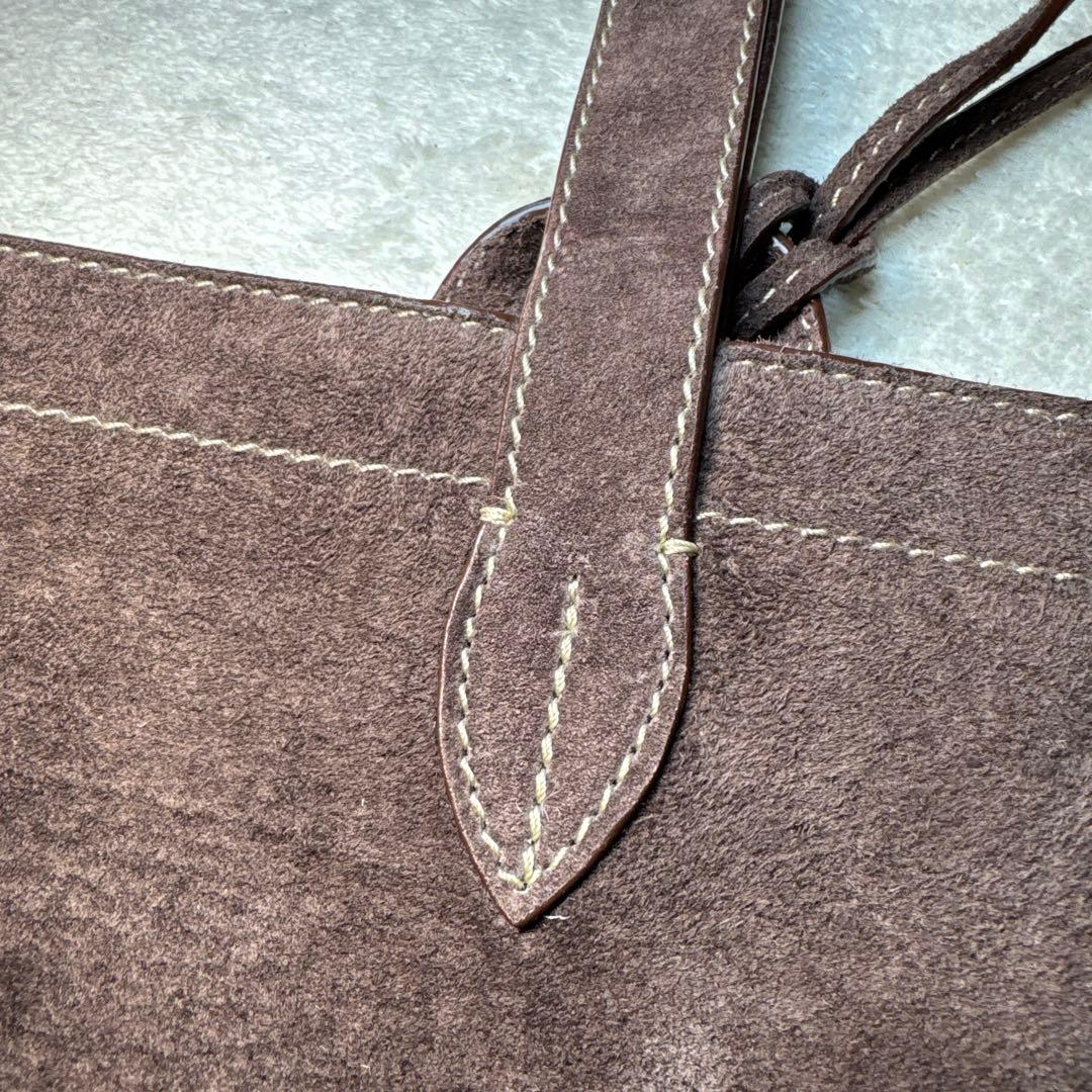 89 美品　アカーテ　ACATE ブラウン　スエード　ハンドバッグ　メンズ