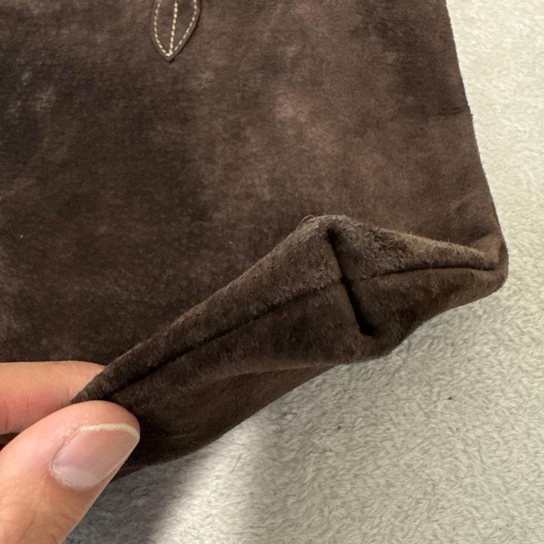 89 美品　アカーテ　ACATE ブラウン　スエード　ハンドバッグ　メンズ