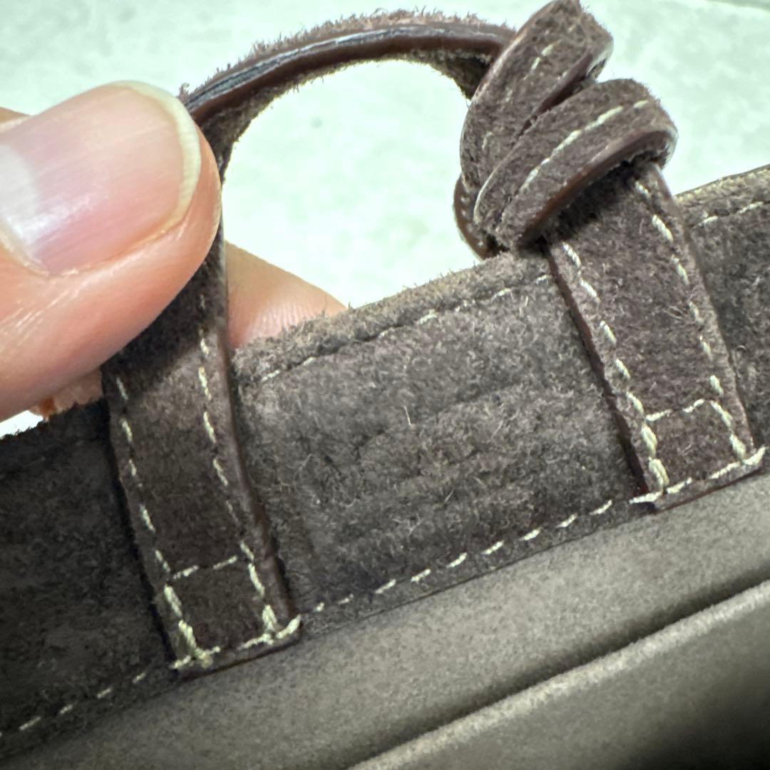 89 美品　アカーテ　ACATE ブラウン　スエード　ハンドバッグ　メンズ