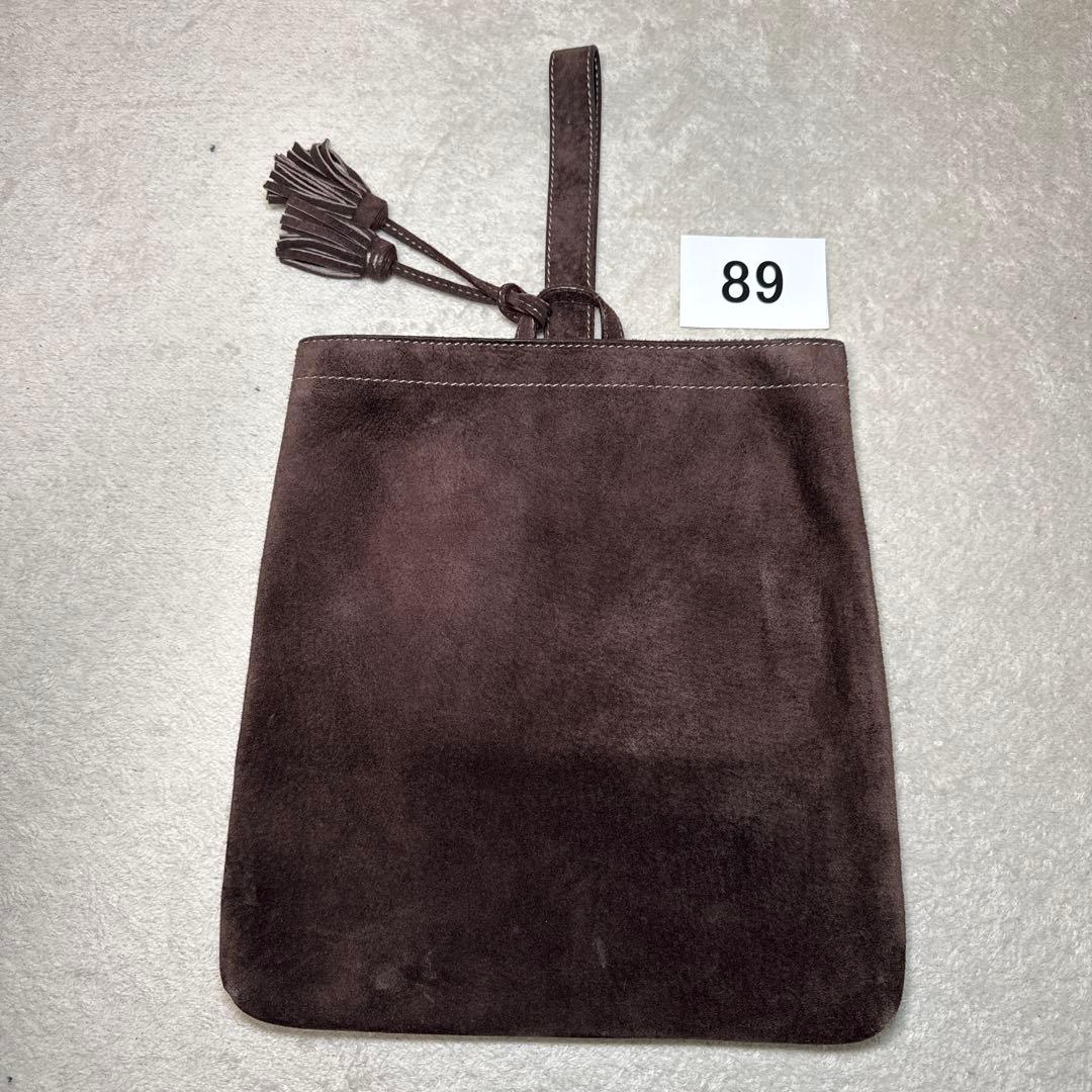89 美品　アカーテ　ACATE ブラウン　スエード　ハンドバッグ　メンズ