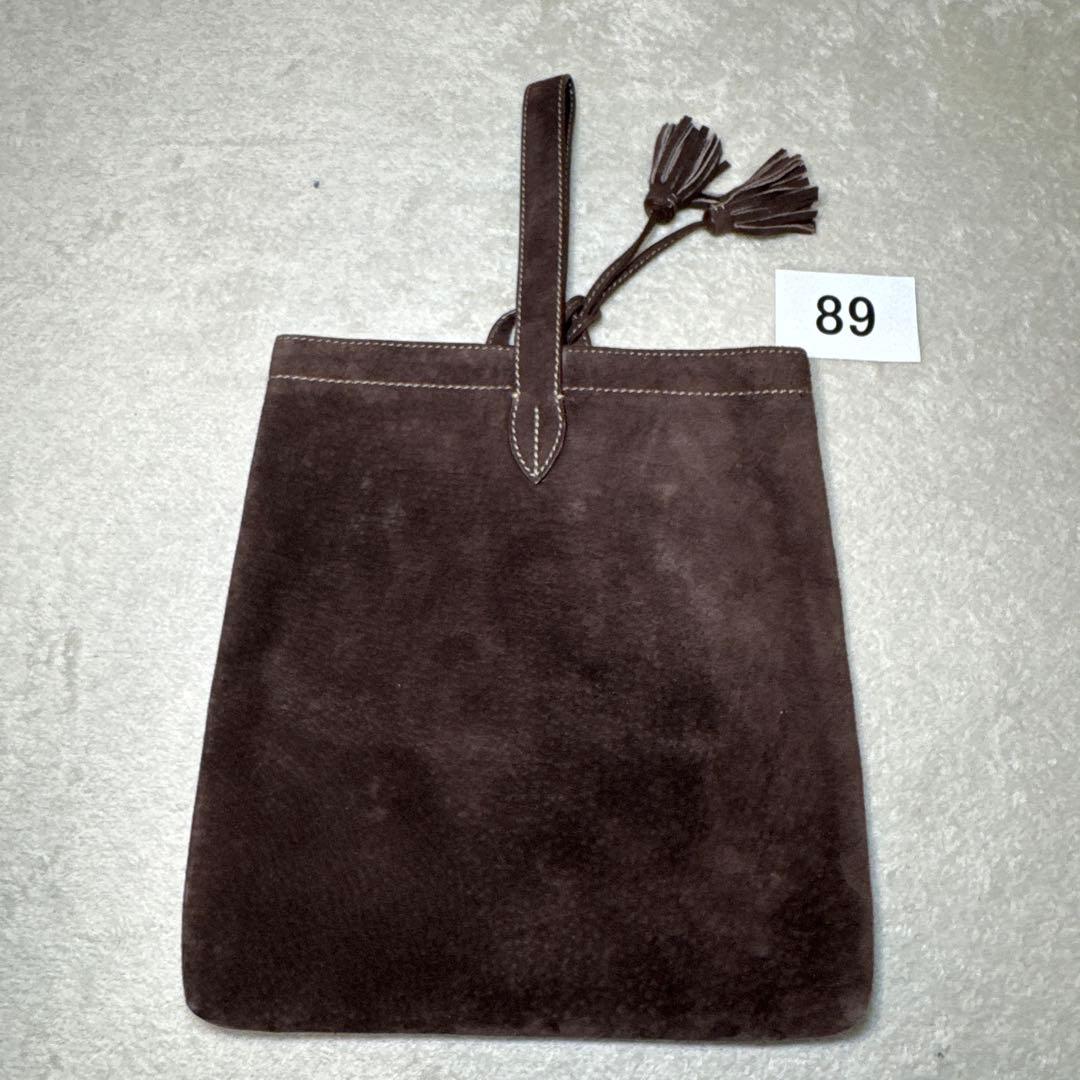89 美品　アカーテ　ACATE ブラウン　スエード　ハンドバッグ　メンズ