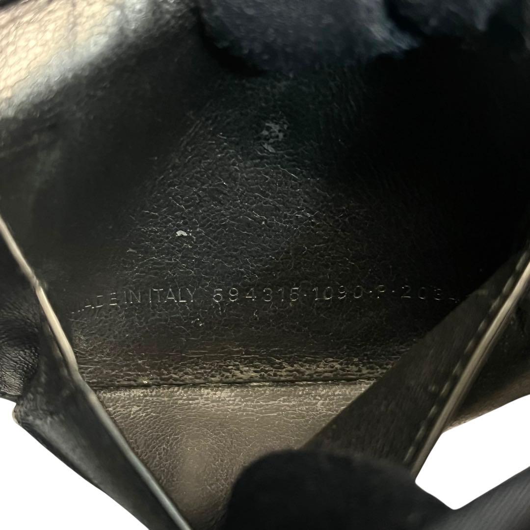 希少✨バレンシアガ 二つ折り財布 エブリデイ ロゴ レザー ブラック 黒