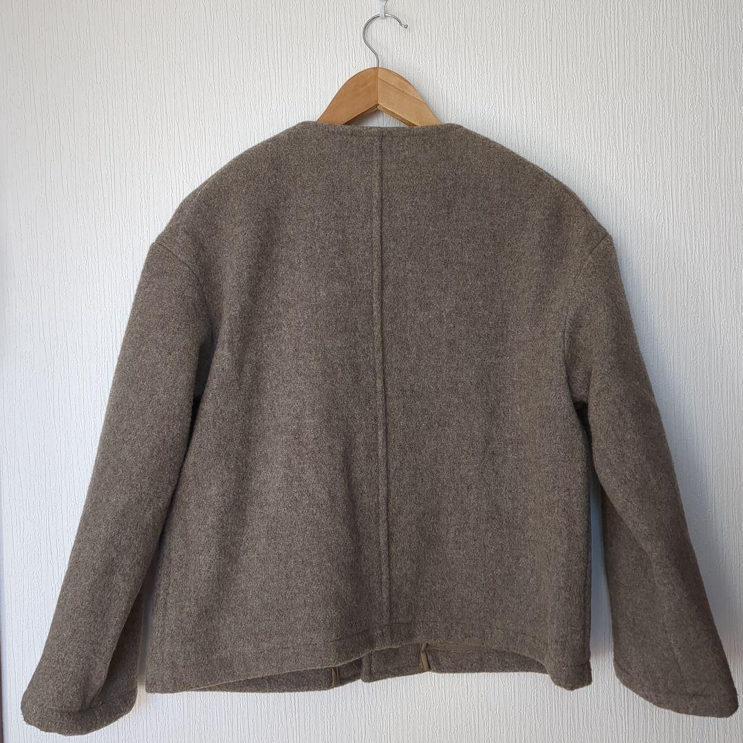 【DANTON】ライトパイル　ノーカラージャケット　ショートコート