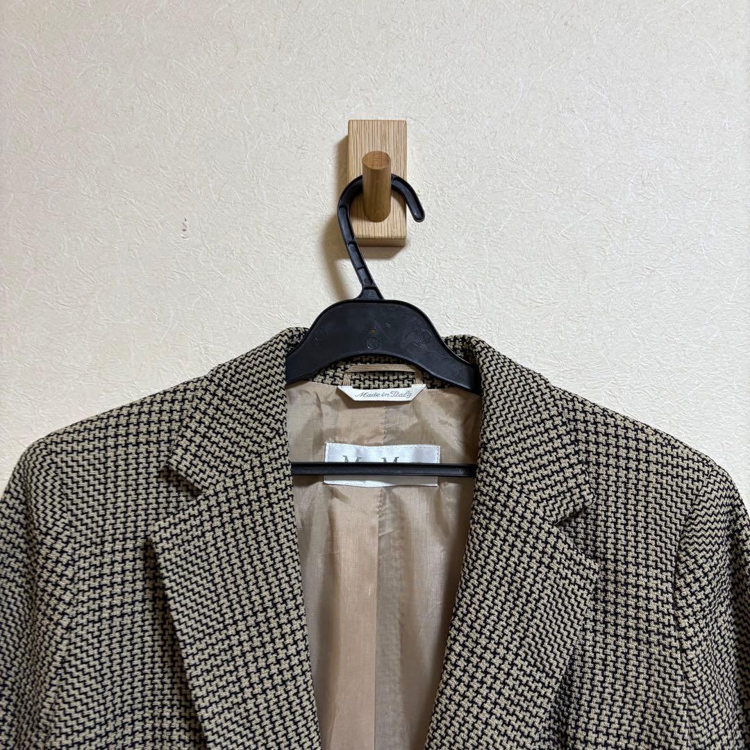 マックスマーラ ウール混 テーラードジャケット 42 白タグ