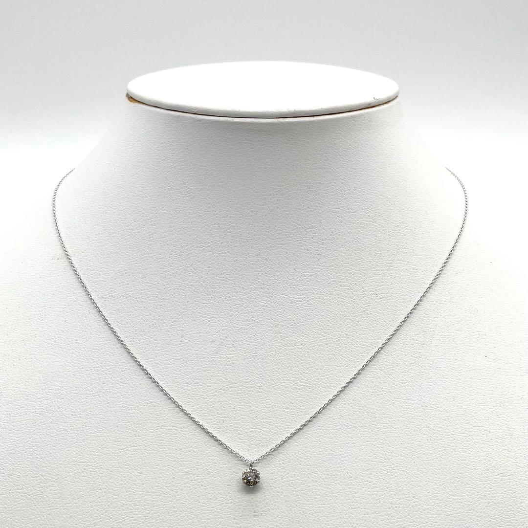 プラチナ900 シルバー925 天然ブラウンダイヤモンド　ネックレス