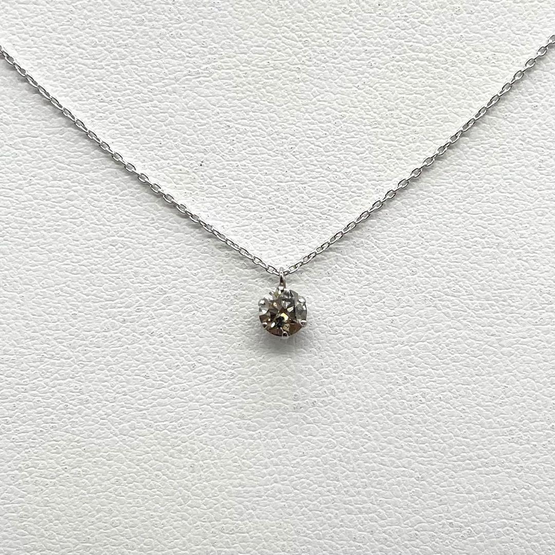 プラチナ900 シルバー925 天然ブラウンダイヤモンド　ネックレス