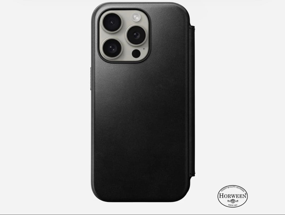 NOMAD Modern Leather Folio iPhone 15Pro用