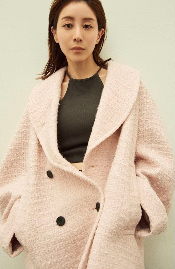 CLANE MINAMI TANAKA オーバーツイードコート ピンク 0