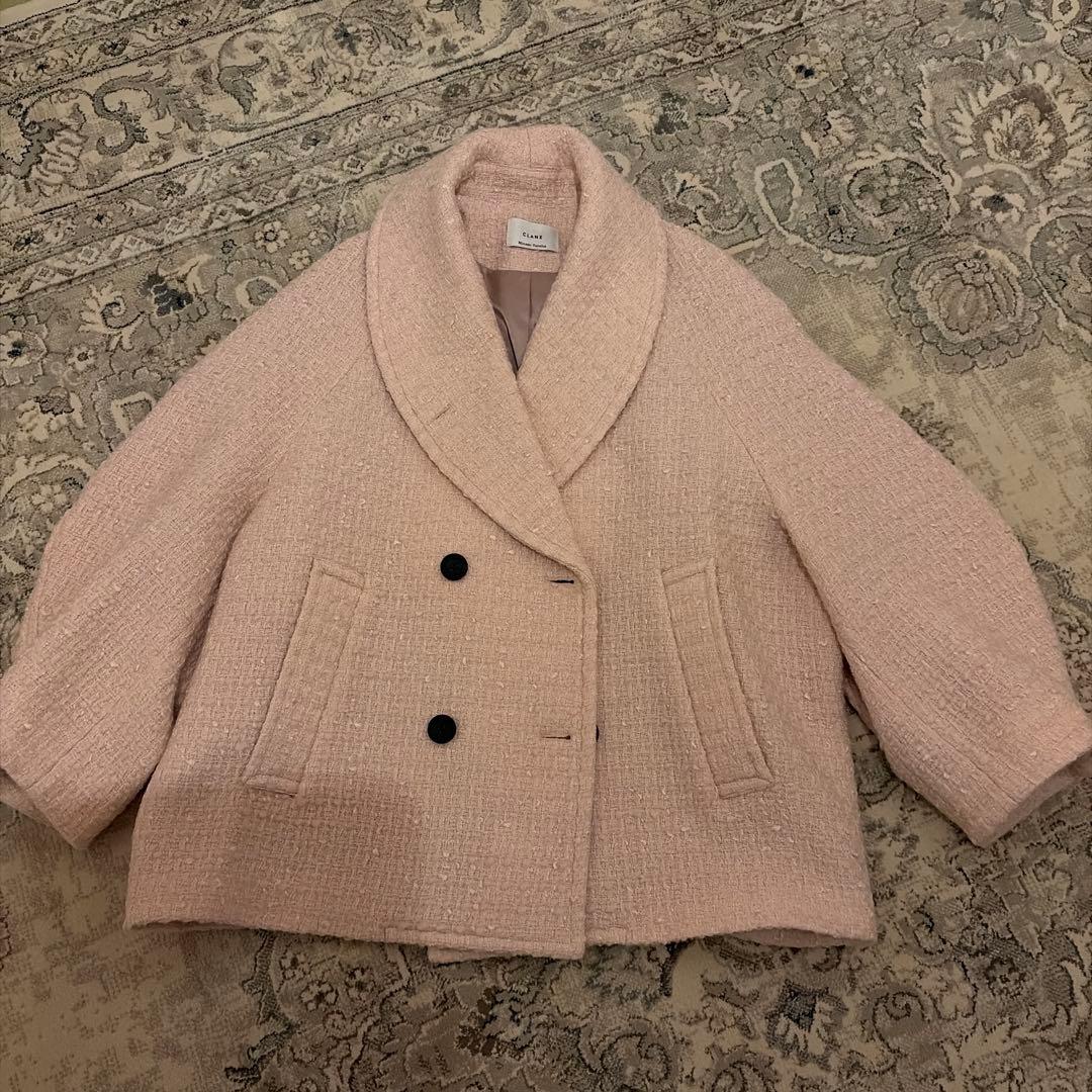 CLANE MINAMI TANAKA オーバーツイードコート ピンク 0