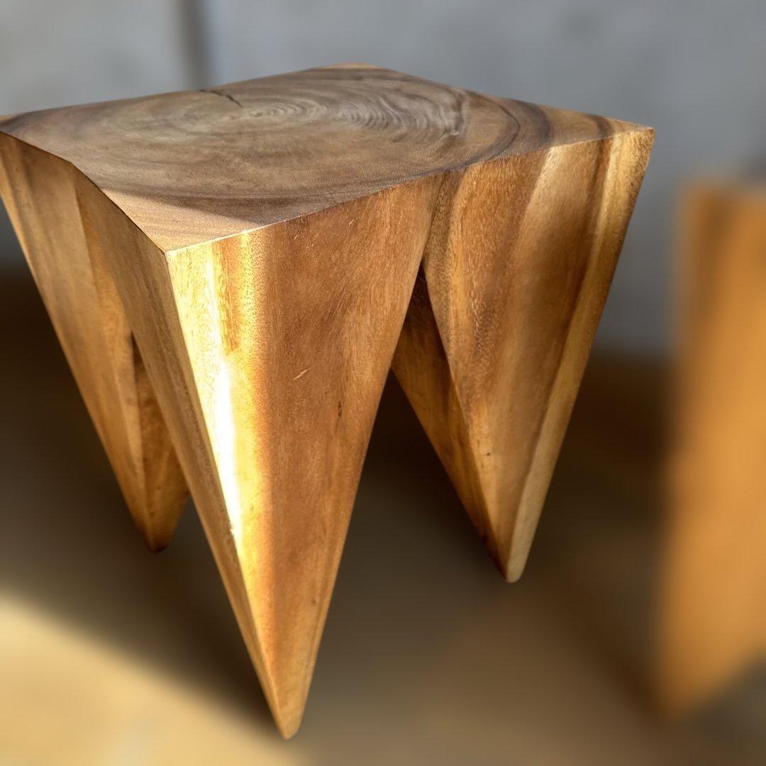 KIBIROI クリスタルサイドテーブル 無垢材 スツール オブジェ　1脚