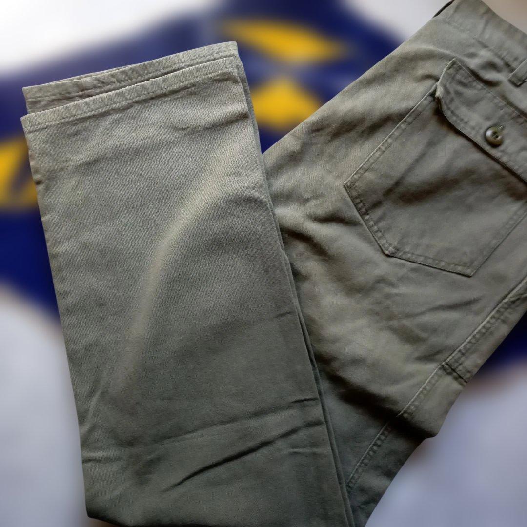 GUNG HO ガンホーベイカーパンツ　オリーブ　90sボタンフライUSA