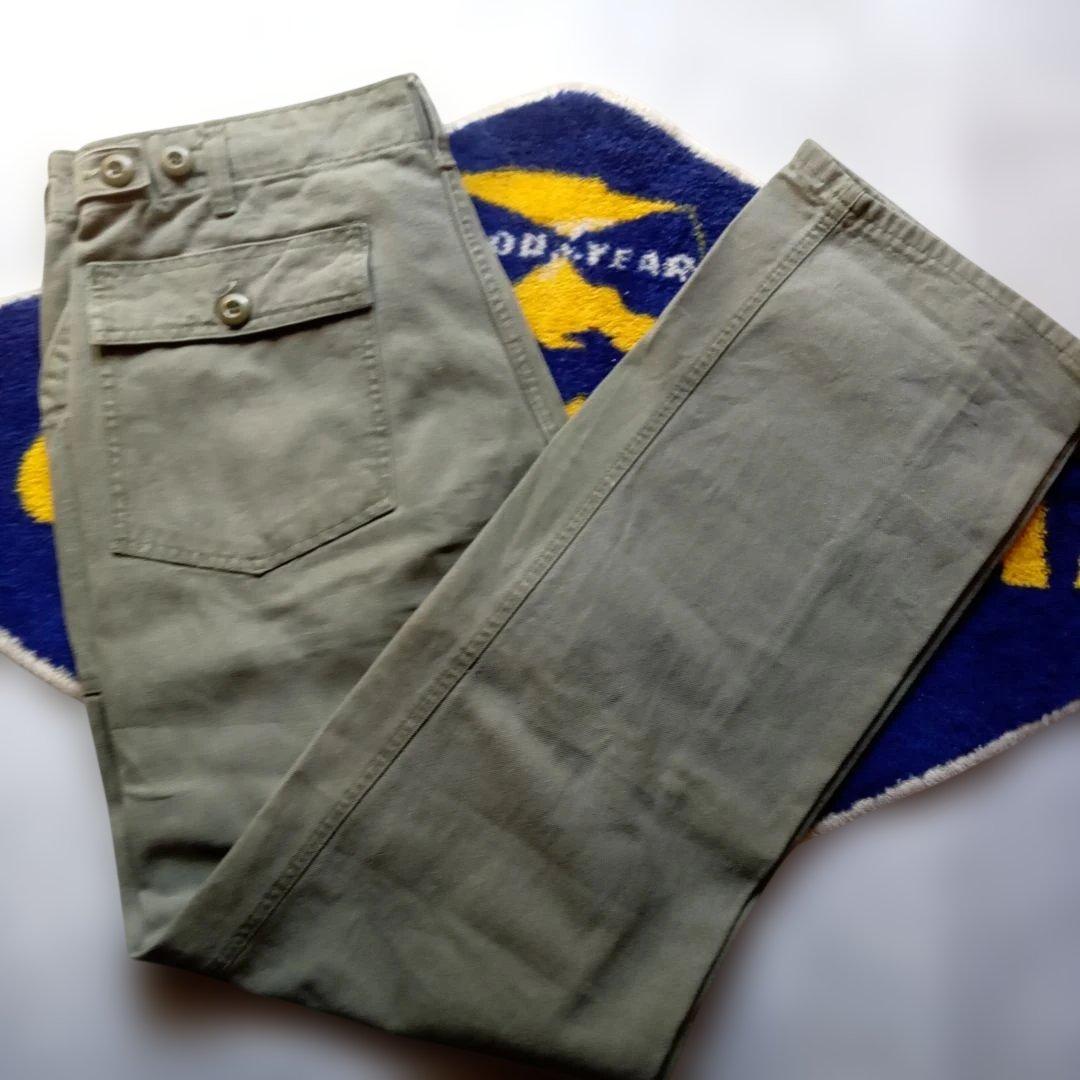 GUNG HO ガンホーベイカーパンツ　オリーブ　90sボタンフライUSA