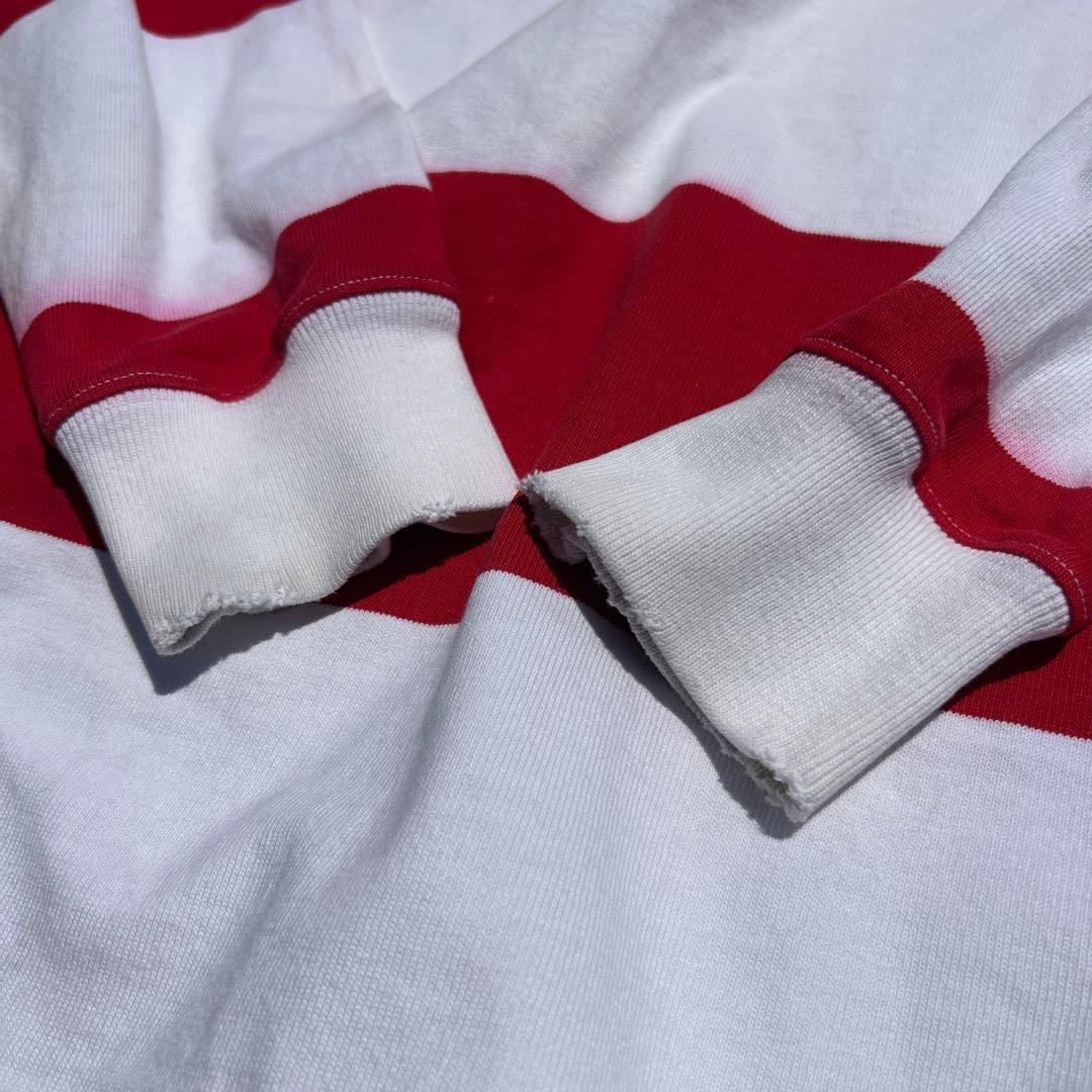 赤白 ボーダー 90s POLOSPORT ラガーシャツ 長袖 ポロシャツ