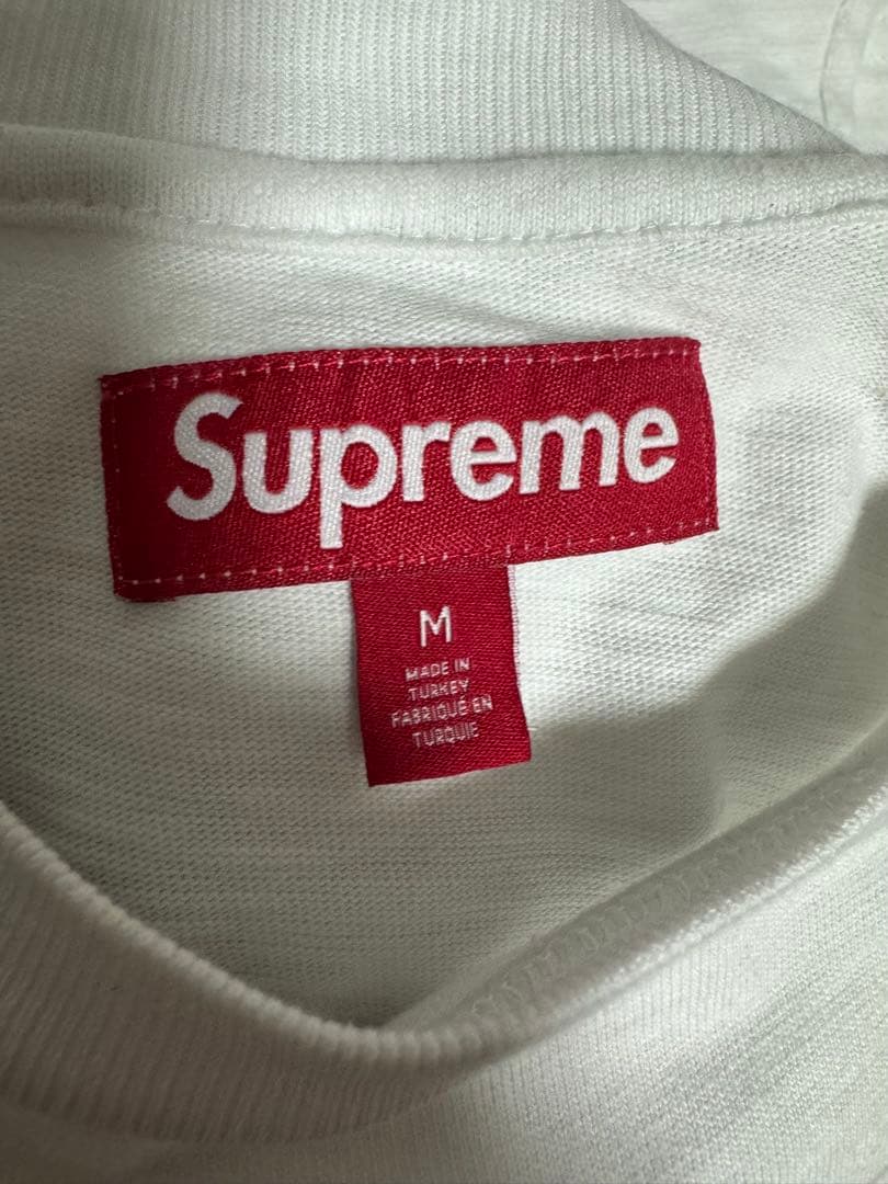 【古着】supreme 2024 長袖ロンT 袖プリ　ホワイト