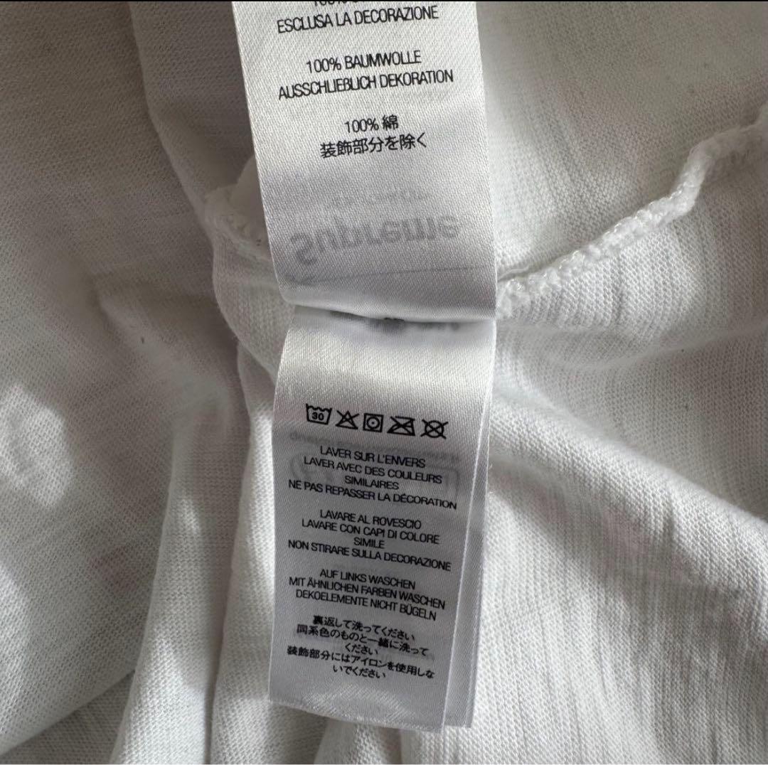 【古着】supreme 2024 長袖ロンT 袖プリ　ホワイト