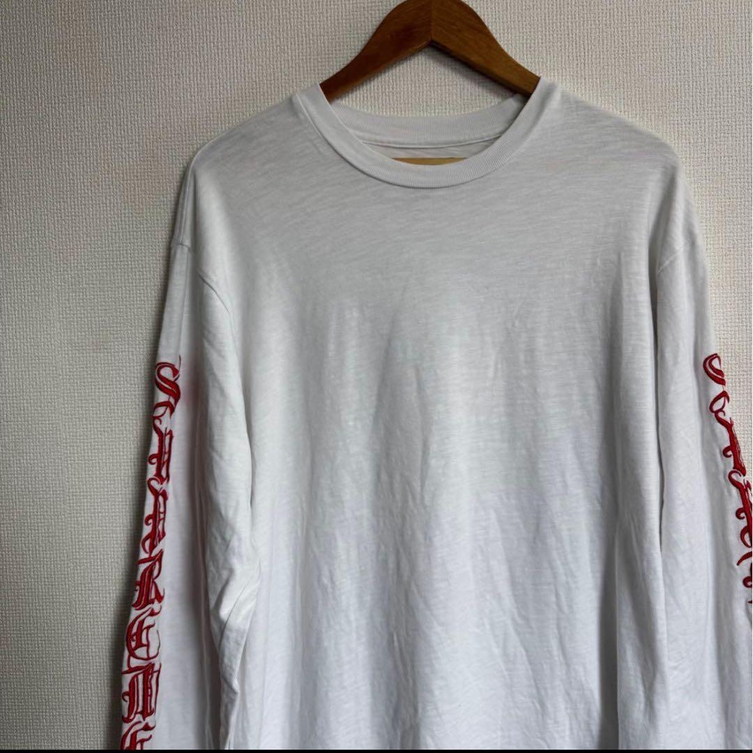【古着】supreme 2024 長袖ロンT 袖プリ　ホワイト