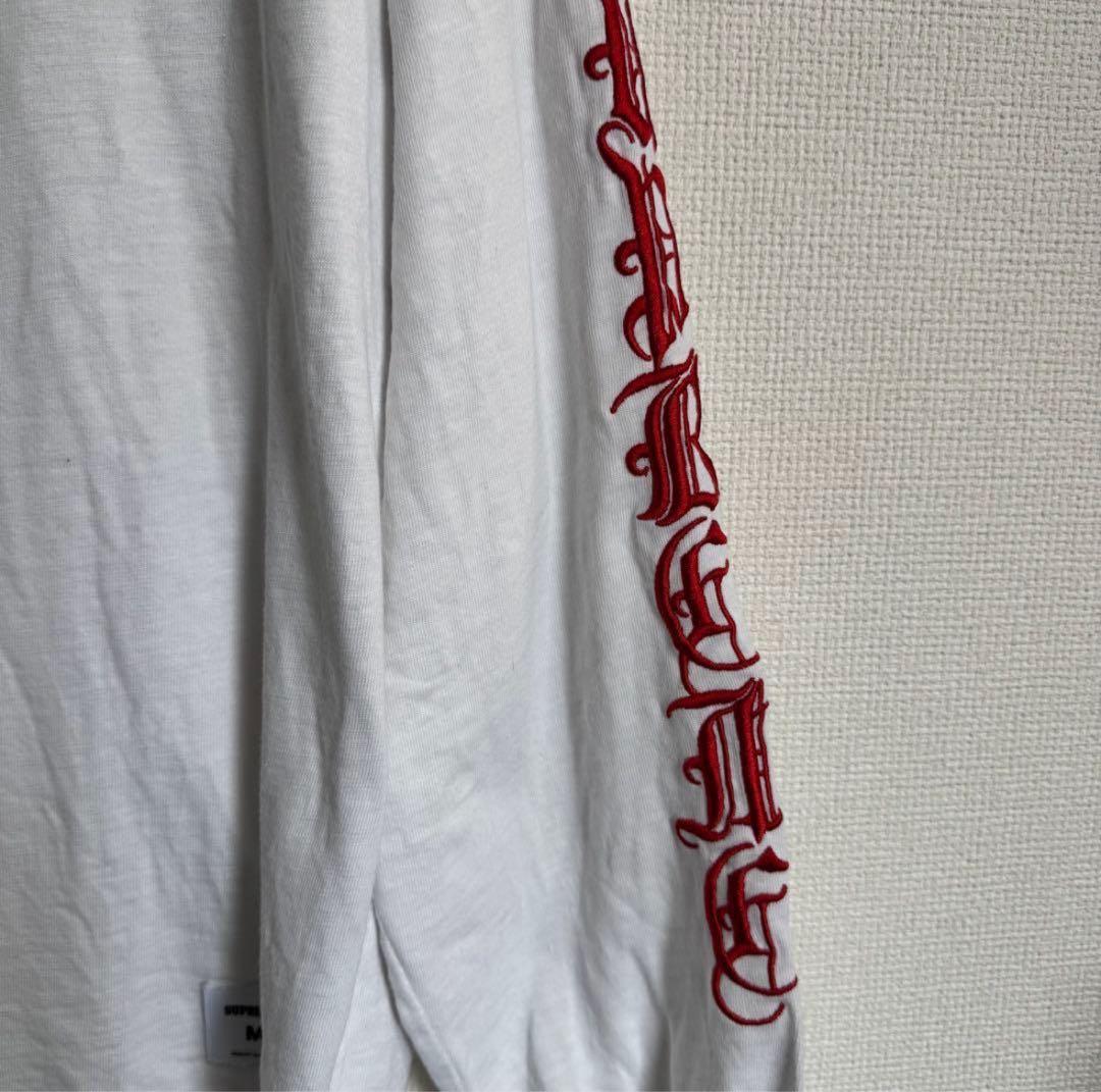 【古着】supreme 2024 長袖ロンT 袖プリ　ホワイト