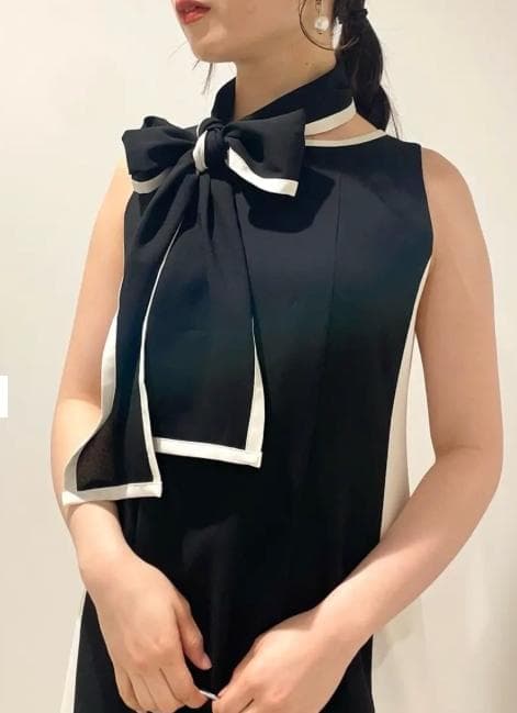 GRACE CONTINENTAL49,500円24SSバイカラーフレームドレス